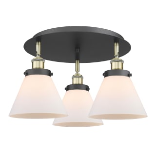 A thumbnail of the Innovations Lighting 916-3C-10-20 Cone Flush Black Antique Brass / Matte White