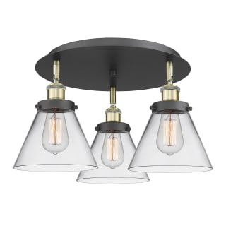 A thumbnail of the Innovations Lighting 916-3C-10-20 Cone Flush Black Antique Brass / Clear