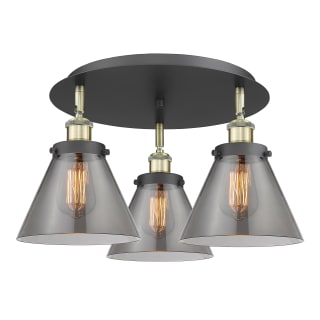 A thumbnail of the Innovations Lighting 916-3C-10-20 Cone Flush Black Antique Brass / Plated Smoke