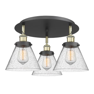 A thumbnail of the Innovations Lighting 916-3C-10-20 Cone Flush Black Antique Brass / Seedy