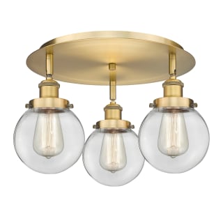 A thumbnail of the Innovations Lighting 916-3C-10-18 Beacon Flush Brushed Brass / Clear