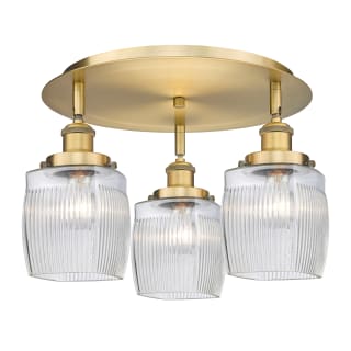 A thumbnail of the Innovations Lighting 916-3C-10-18 Colton Flush Brushed Brass / Clear Halophane