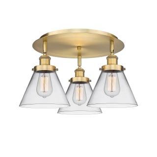 A thumbnail of the Innovations Lighting 916-3C-10-20 Cone Flush Brushed Brass / Clear