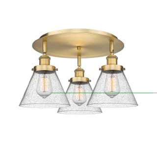 A thumbnail of the Innovations Lighting 916-3C-10-20 Cone Flush Brushed Brass / Seedy