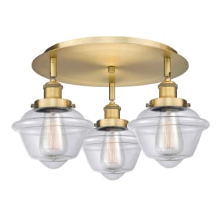 A thumbnail of the Innovations Lighting 916-3C-8-19 Oxford Flush Brushed Brass / Clear