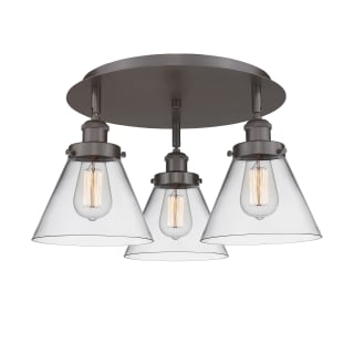 A thumbnail of the Innovations Lighting 916-3C-10-20 Cone Flush Oil Rubbed Bronze / Clear