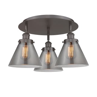 A thumbnail of the Innovations Lighting 916-3C-10-20 Cone Flush Oil Rubbed Bronze / Plated Smoke