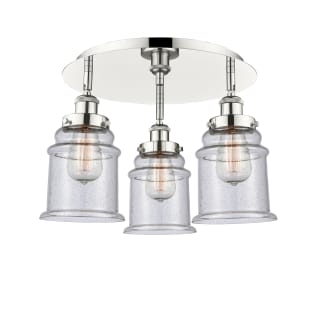 A thumbnail of the Innovations Lighting 916-3C-11-18 Canton Flush Polished Nickel / Seedy