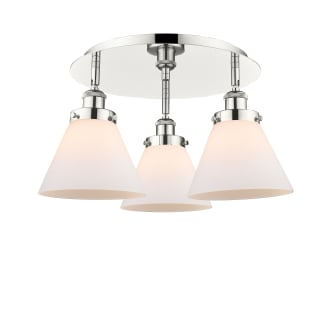 A thumbnail of the Innovations Lighting 916-3C-10-20 Cone Flush Polished Nickel / Matte White