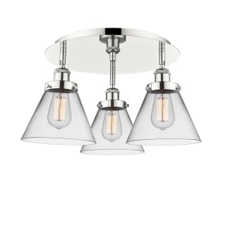 A thumbnail of the Innovations Lighting 916-3C-10-20 Cone Flush Polished Nickel / Clear