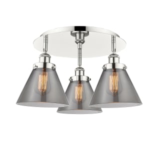 A thumbnail of the Innovations Lighting 916-3C-10-20 Cone Flush Polished Nickel / Plated Smoke