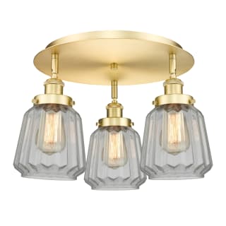 A thumbnail of the Innovations Lighting 916-3C-8-19 Chatham Flush Satin Gold / Clear