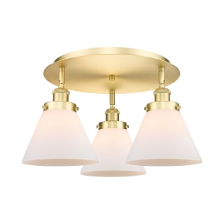 A thumbnail of the Innovations Lighting 916-3C-10-20 Cone Flush Satin Gold / Matte White