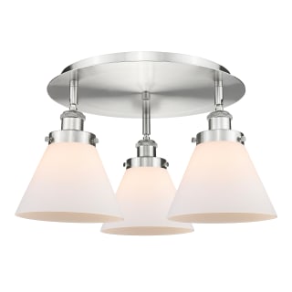 A thumbnail of the Innovations Lighting 916-3C-10-20 Cone Flush Satin Nickel / Matte White