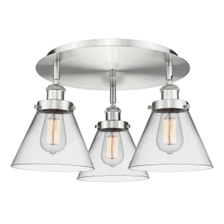 A thumbnail of the Innovations Lighting 916-3C-10-20 Cone Flush Satin Nickel / Clear