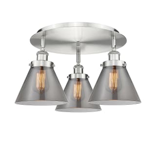 A thumbnail of the Innovations Lighting 916-3C-10-20 Cone Flush Satin Nickel / Plated Smoke