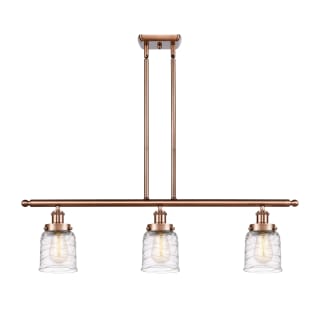 A thumbnail of the Innovations Lighting 916-3I-10-36 Bell Linear Antique Copper / Deco Swirl