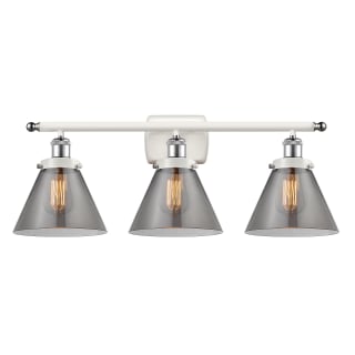 A thumbnail of the Innovations Lighting 916-3W-13-28 Cone Vanity White and Polished Chrome / Plated Smoke