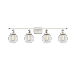 A thumbnail of the Innovations Lighting 916-4W-11-36 Beacon Vanity White and Polished Chrome / Clear