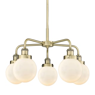 A thumbnail of the Innovations Lighting 916-5CR-16-24 Beacon Chandelier Antique Brass / Matte White