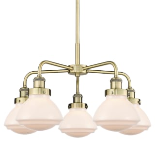 A thumbnail of the Innovations Lighting 916-5CR-14-25 Olean Chandelier Antique Brass / Matte White