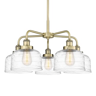 A thumbnail of the Innovations Lighting 916-5CR-15-26 Bell Chandelier Antique Brass / Clear Deco Swirl