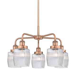A thumbnail of the Innovations Lighting 916-5CR-15-24 Colton Chandelier Antique Copper / Clear Halophane
