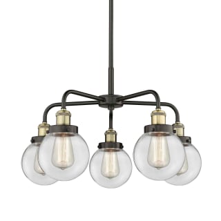 A thumbnail of the Innovations Lighting 916-5CR-16-24 Beacon Chandelier Black Antique Brass / Clear
