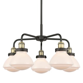 A thumbnail of the Innovations Lighting 916-5CR-14-25 Olean Chandelier Black Antique Brass / Matte White