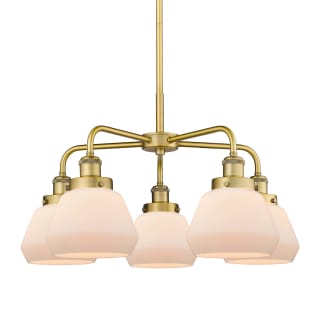 A thumbnail of the Innovations Lighting 916-5CR-14-25 Fulton Chandelier Brushed Brass / Matte White