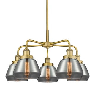 A thumbnail of the Innovations Lighting 916-5CR-14-25 Fulton Chandelier Brushed Brass / Plated Smoke