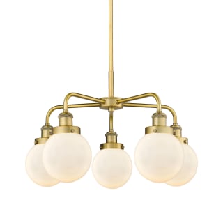 A thumbnail of the Innovations Lighting 916-5CR-16-24 Beacon Chandelier Brushed Brass / Matte White