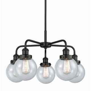 A thumbnail of the Innovations Lighting 916-5CR-16-24 Beacon Chandelier Matte Black / Seedy