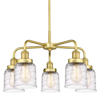 A thumbnail of the Innovations Lighting 916-5CR-15-23 Bell Chandelier Satin Gold / Clear Deco Swirl