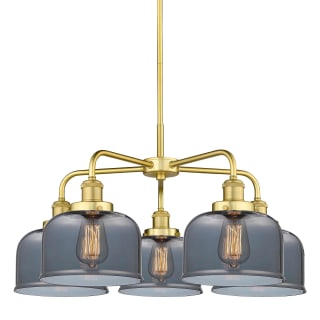 A thumbnail of the Innovations Lighting 916-5CR-15-26 Bell Chandelier Satin Gold / Plated Smoke