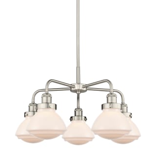 A thumbnail of the Innovations Lighting 916-5CR-14-25 Olean Chandelier Satin Nickel / Matte White