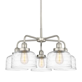 A thumbnail of the Innovations Lighting 916-5CR-15-26 Bell Chandelier Satin Nickel / Clear Deco Swirl