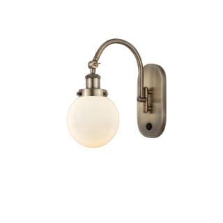 A thumbnail of the Innovations Lighting 918-1W-13-6 Beacon Sconce Antique Brass / Matte White