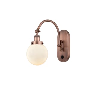 A thumbnail of the Innovations Lighting 918-1W-13-6 Beacon Sconce Antique Copper / Matte White