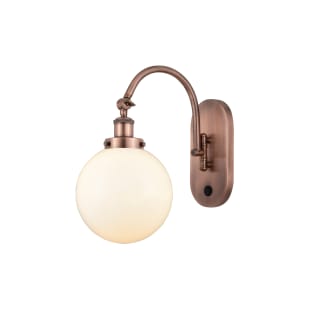 A thumbnail of the Innovations Lighting 918-1W-15-8 Beacon Sconce Antique Copper / Matte White