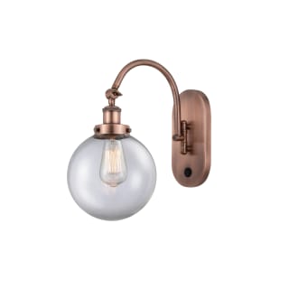 A thumbnail of the Innovations Lighting 918-1W-15-8 Beacon Sconce Antique Copper / Clear