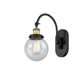 A thumbnail of the Innovations Lighting 918-1W-13-6 Beacon Sconce Black Antique Brass / Seedy