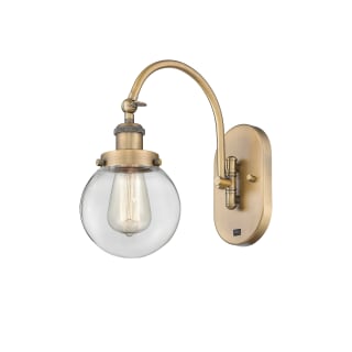 A thumbnail of the Innovations Lighting 918-1W-13-6 Beacon Sconce Brushed Brass / Clear