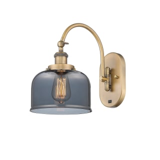 A thumbnail of the Innovations Lighting 918-1W-13-8 Bell Sconce Brushed Brass / Plated Smoke