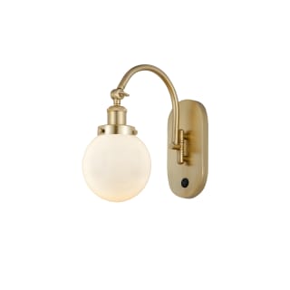 A thumbnail of the Innovations Lighting 918-1W-13-6 Beacon Sconce Satin Gold / Matte White