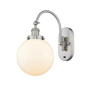 A thumbnail of the Innovations Lighting 918-1W-15-8 Beacon Sconce Brushed Satin Nickel / Matte White