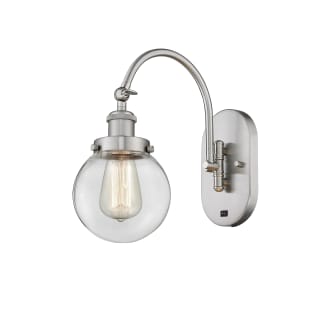 A thumbnail of the Innovations Lighting 918-1W-13-6 Beacon Sconce Brushed Satin Nickel / Clear