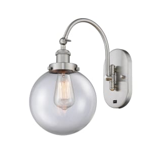 A thumbnail of the Innovations Lighting 918-1W-15-8 Beacon Sconce Brushed Satin Nickel / Clear