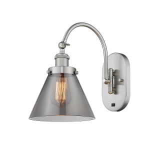 A thumbnail of the Innovations Lighting 918-1W-13-8 Cone Sconce Brushed Satin Nickel / Plated Smoke
