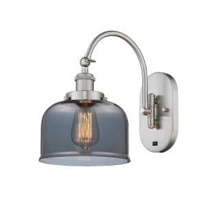 A thumbnail of the Innovations Lighting 918-1W-13-8 Bell Sconce Brushed Satin Nickel / Plated Smoke